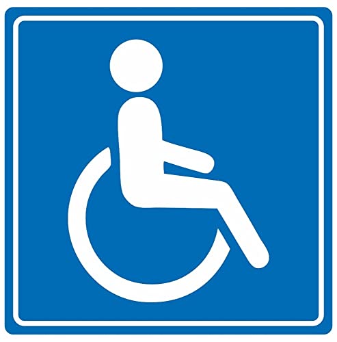 Samunshi® Aufkleber Behinderten Parkplatz - Schild Sticker Hinweisschild Warnschild Vorsicht Blau - 20x20cm mehrfarbig von Samunshi