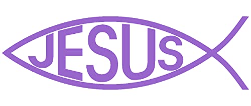 Samunshi® Aufkleber Christenfisch mit Jesus Church Fische Gott Symbol für Auto Motorrad Kirche Lavendel 4 x 1,2cm | Taufe Firmung Ichthy von Samunshi