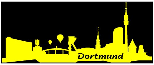 Samunshi® Aufkleber Dortmund Autoaufkleber Skyline 80 x 32cm gelb von Samunshi