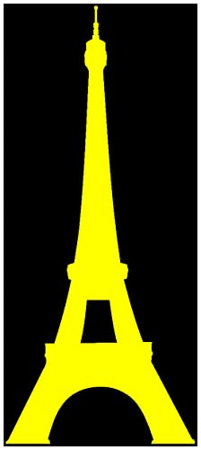 Samunshi® Aufkleber Eiffelturm Paris Autoaufkleber 4,3 x 10cm gelb von Samunshi