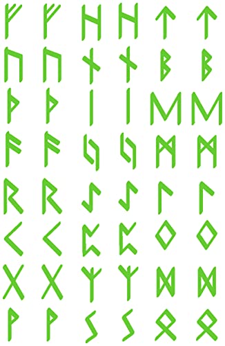 Samunshi® Aufkleber Elder Futhark Runen Set für Auto Motorrad Wikinger Vikings Germanen in 9 Größen und 25 Farben (13x20cm lindgrün) von Samunshi
