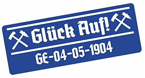 Samunshi® Aufkleber 'Glück Auf! GE-04-05-1904' | Schalke Gelsenkirchen Gründungsjahr | Auto Motorrad Fahrrad Laptop Sticker | blau-weiß 20 x 7cm von Samunshi