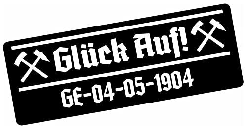 Samunshi® Aufkleber 'Glück Auf! GE-04-05-1904' | Schalke Gelsenkirchen Gründungsjahr | Auto Motorrad Fahrrad Laptop Sticker | schwarz-weiß 15 x 5,3cm von Samunshi