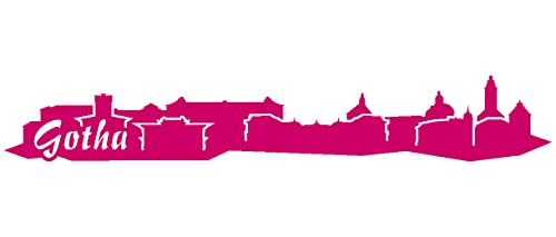 Samunshi® Aufkleber Gotha Skyline Autoaufkleber 15 x 2,7cm pink von Samunshi