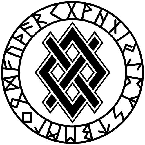 Samunshi® Aufkleber Gungnir mit Runen C für Auto Motorrad Wikinger Vikings Germanen in 11 Größen und 25 Farben (15x15cm schwarz) von Samunshi