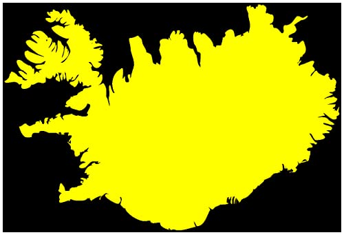 Samunshi® Aufkleber Island Inselaufkleber in 8 Größen und 25 Farben (15x10,1cm gelb) von Samunshi