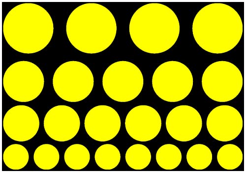 Samunshi® Aufkleber Kreise Creativ-Set 23 Teile Autoaufkleber Punkte 75x50cm gelb von Samunshi