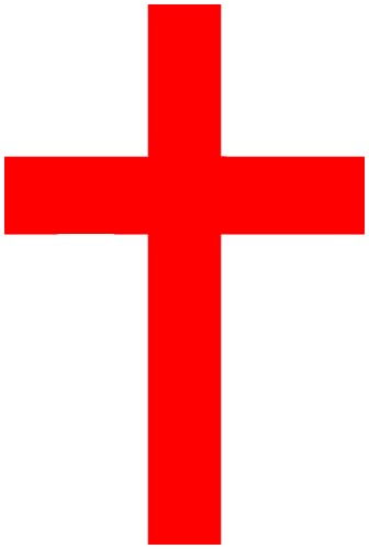 Samunshi® Aufkleber Kreuz für Auto Motorrad 10 x 15cm hellrot von Samunshi
