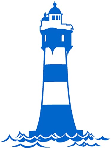 Samunshi® Aufkleber Leuchtturm 'Roter Sand' Autoaufkleber 67 x 90cm azurblau von Samunshi