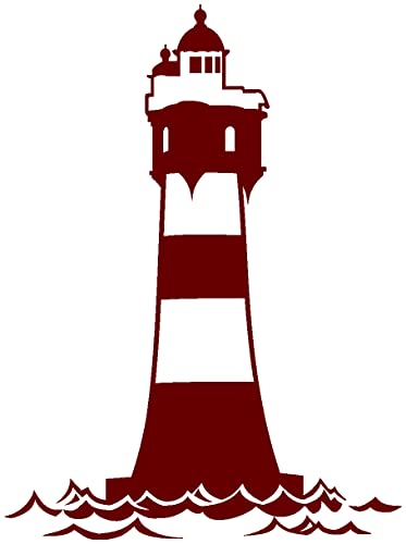 Samunshi® Aufkleber Leuchtturm 'Roter Sand' Autoaufkleber in 12 Größen und 25 Farben (7,4x10cm Burgundy) von Samunshi