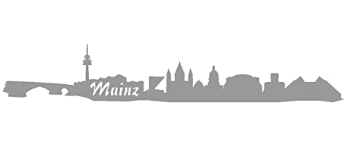 Samunshi® Aufkleber Mainz Skyline Autoaufkleber 15 x 2,6cm grau von Samunshi