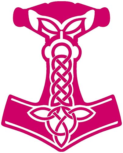 Samunshi® Aufkleber Mjölnir Vikings Wikinger für Auto Motorrad in 15 Größen und 25 Farben (20x25cm pink) von Samunshi
