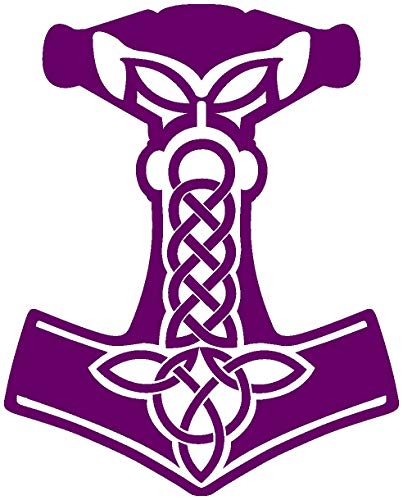Samunshi® Aufkleber Mjölnir Vikings Wikinger für Auto Motorrad in 15 Größen und 25 Farben (6,4x8cm violett lila) von Samunshi