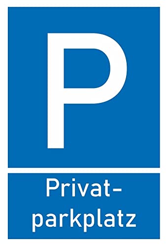 Samunshi® Aufkleber Privatparkplatz Blau - Schild Sticker Hinweisschild Warnschild Vorsicht - 20x30cm mehrfarbig von Samunshi