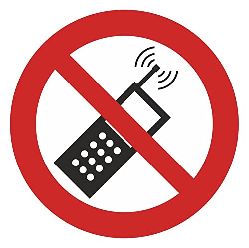 Samunshi® Aufkleber Telefonieren verboten - Telefon Mobiltelefon Handy nicht erlaubt | Handyverbot | Schild Sticker Hinweisschild Warnschild Vorsicht - 20x20cm mehrfarbig von Samunshi