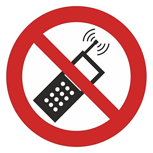 Samunshi® Aufkleber Telefonieren verboten - Telefon Mobiltelefon Handy nicht erlaubt - Handyverbot - Schild Sticker Hinweisschild Warnschild Vorsicht - 8x8cm mehrfarbig von Samunshi