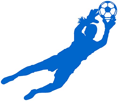 Samunshi® Aufkleber Torwart Fußballspielerin Sticker Fussball in 8 Größen und 25 Farben (10x8,5cm azurblau) von Samunshi