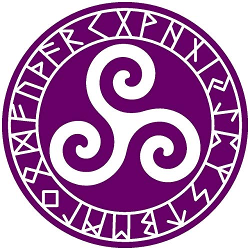 Samunshi® Aufkleber Triskele mit Runen D Vikings Wikinger für Auto Motorrad in 11 Größen und 25 Farben (15x15cm violett lila) von Samunshi