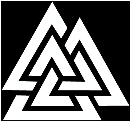 Samunshi® Aufkleber Valknut Vikings Wikinger für Auto Motorrad in 13 Größen und 25 Farben (10x10cm weiß) von Samunshi