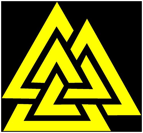 Samunshi® Aufkleber Valknut Vikings Wikinger für Auto Motorrad in 13 Größen und 25 Farben (40x40cm gelb) von Samunshi