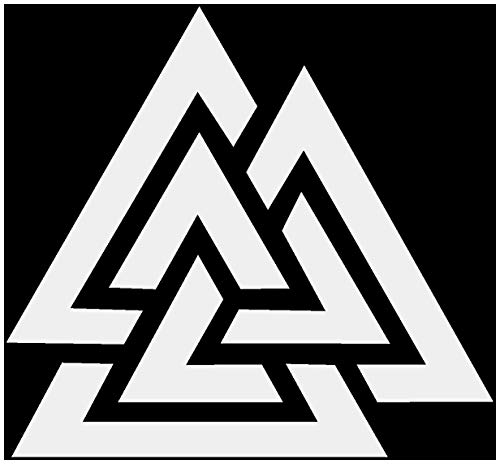 Samunshi® Aufkleber Valknut Vikings Wikinger für Auto Motorrad in 13 Größen und 25 Farben (4x4cm hellgrau) von Samunshi