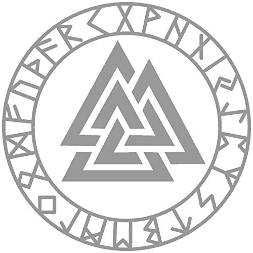 Samunshi® Aufkleber Valknut mit Runen C Vikings Wikinger für Auto Motorrad in 11 Größen und 25 Farben (40x40cm grau) von Samunshi