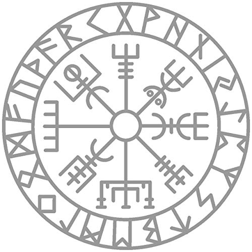 Samunshi® Aufkleber Vegvisir mit Runen C Vikings Wikinger für Auto Motorrad in 11 Größen und 25 Farben (15x15cm grau) von Samunshi