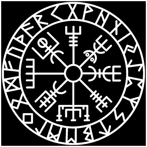 Samunshi® Aufkleber Vegvisir mit Runen C Vikings Wikinger für Auto Motorrad in 11 Größen und 25 Farben (70x70cm weiß) von Samunshi