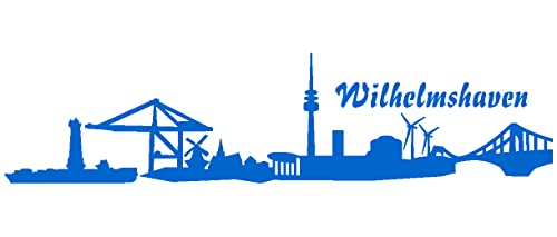 Samunshi® Aufkleber Wilhelmshaven Skyline Autoaufkleber 20 x 4,8cm azurblau von Samunshi