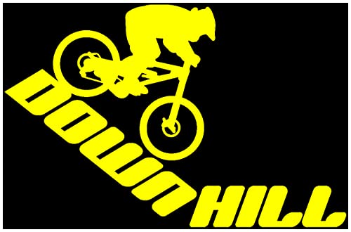 Samunshi® Autoaufkleber Downhill Mountain Bike Aufkleber 20 x 13cm gelb von Samunshi