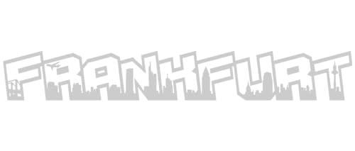 Samunshi® Autoaufkleber Frankfurt Schriftzug Skyline Aufkleber 25 x 3,5cm silbermetalleffekt von Samunshi