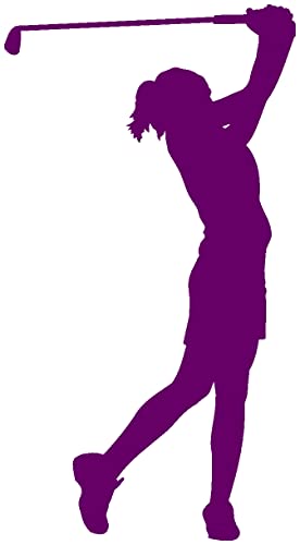 Samunshi® Autoaufkleber Golfspielerin Aufkleber in 8 Größen und 25 Farben (14x25cm violett lila) von Samunshi
