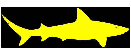 Samunshi® Autoaufkleber Hai Aufkleber 8 x 2,5cm gelb von Samunshi