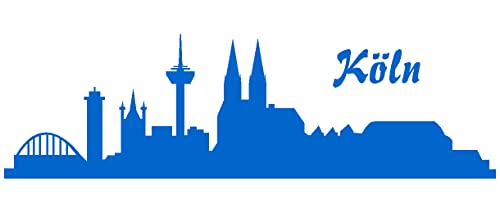 Samunshi® Autoaufkleber Köln Aufkleber Skyline 100 x 29cm azurblau von Samunshi