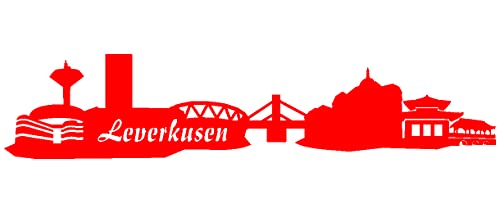 Samunshi® Autoaufkleber Leverkusen Aufkleber Skyline in 7 Größen und 25 Farben (15x3,3cm hellrot) von Samunshi
