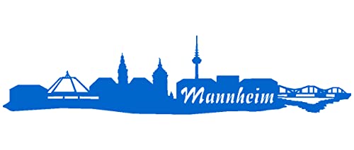 Samunshi® Autoaufkleber Mannheim Aufkleber Skyline 100 x 23cm azurblau von Samunshi