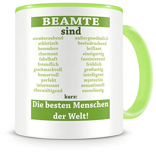 Samunshi® Beamte sind Tasse Beruf Geschenk Kaffeetasse Teetasse Kaffeepott Kaffeebecher Becher Beamte sind... 300ml grün/grün von Samunshi