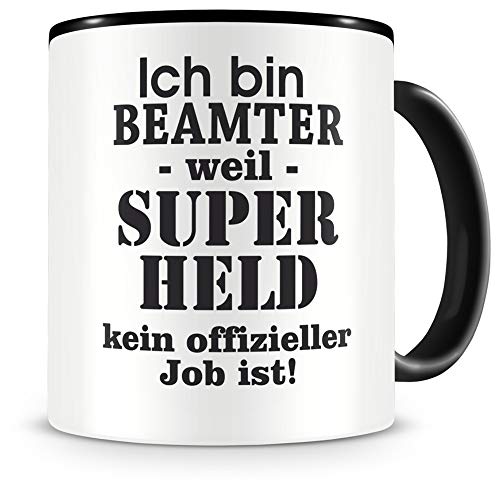 Samunshi® Beamter Tasse mit Spruch Geschenk für Beamte Mann Frau Kaffeetasse groß Lustige Tassen zum Geburtstag schwarz 300ml von Samunshi