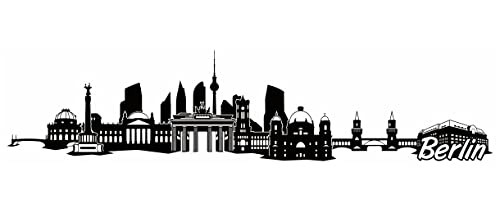 Samunshi® Berlin City Skyline Wandtattoo Sticker Aufkleber Wandaufkleber City Gedruckt - 50x11,6cm schwarz von Samunshi