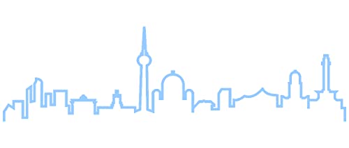 Samunshi® Berlin Skyline Aufkleber Silhouette in 8 Größen und 25 Farben (15x4,2cm hellblau) von Samunshi