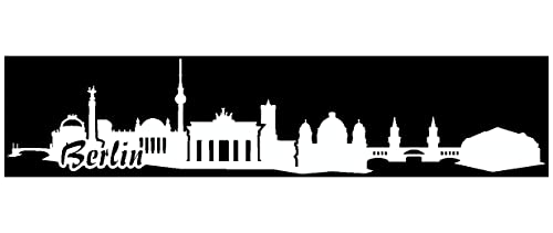 Samunshi® Berlin Skyline Aufkleber in 8 Größen und 25 Farben (100x21cm weiß) von Samunshi