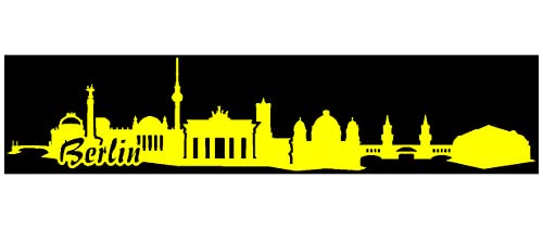 Samunshi® Berlin Skyline Aufkleber in 8 Größen und 25 Farben (15x3,2cm gelb) von Samunshi