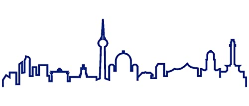 Samunshi® Berlin Skyline Wandtattoo Silhouette 120 x 33cm königsblau von Samunshi