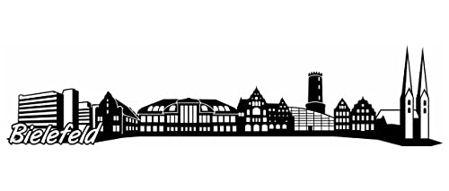 Samunshi® Bielefeld Skyline Wandtattoo Sticker Aufkleber Wandaufkleber City Gedruckt Bielefeld 120x29cm schwarz von Samunshi
