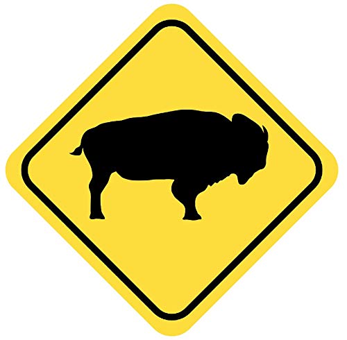 Samunshi® Bison Warnschild Warndreieck Aufkleber Achtung Vorsicht Tier - 8x8cm mehrfarbig von Samunshi
