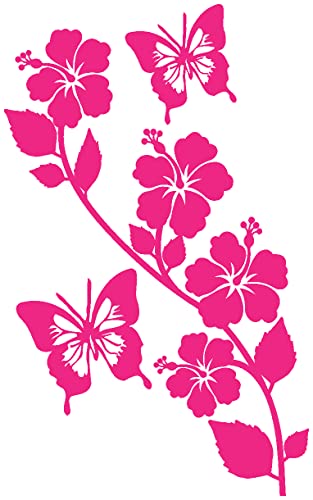 Samunshi® Blumenranke Wandtattoo kurz 19 x 30cm pink von Samunshi