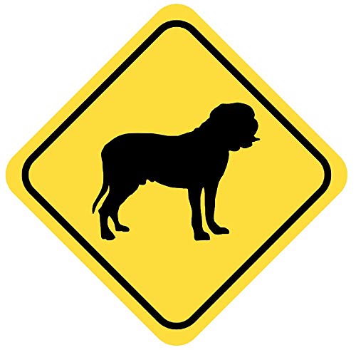 Samunshi® Bordeaux Dogge Warnschild Warndreieck Aufkleber Achtung Vorsicht Hund - 20x20cm mehrfarbig von Samunshi