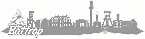 Samunshi® Bottrop Skyline Aufkleber Sticker Autoaufkleber City Gedruckt - 100x27cm grau von Samunshi