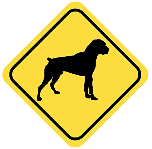 Samunshi® Boxer Warnschild Warndreieck Aufkleber Achtung Vorsicht Hund - 8x8cm mehrfarbig von Samunshi