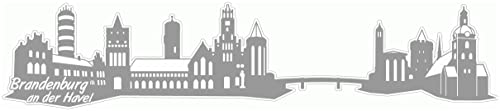 Samunshi® Brandenburg an der Havel Skyline Aufkleber Sticker Autoaufkleber City Gedruckt - 15x3,2cm grau von Samunshi